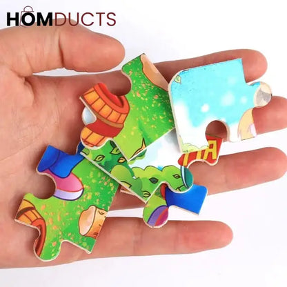 16pcs 3D Colorful Wooden Puzzle Set