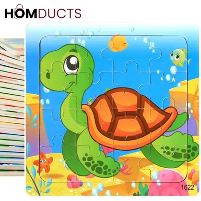 16pcs 3D Colorful Wooden Puzzle Set