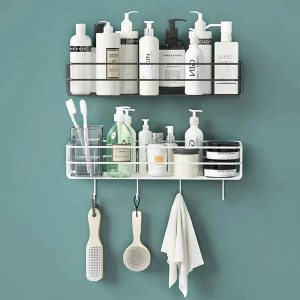 Rectangle Metal Organizer Stand with Hooks – Wall Mounted Storage Rack