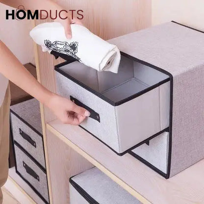 2 Drawer Fabric Storage Box