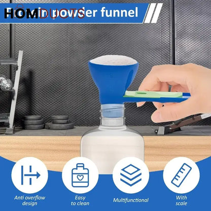 2-in-1 Measuring Spoon and Funnel – Multipurpose Kitchen Tool with Built-In Scale for Powder & Liquid Transfer