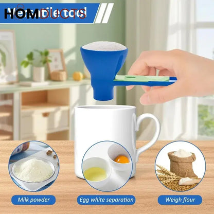 2-in-1 Measuring Spoon and Funnel – Multipurpose Kitchen Tool with Built-In Scale for Powder & Liquid Transfer