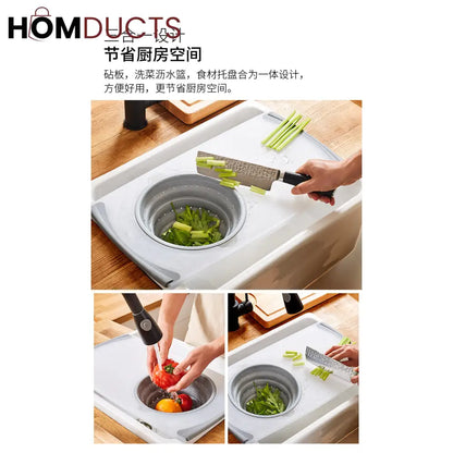 2 In 1 Over The Sink Cutting Board