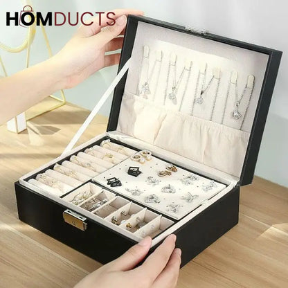 2 Layer Leather Jewelery Organizer