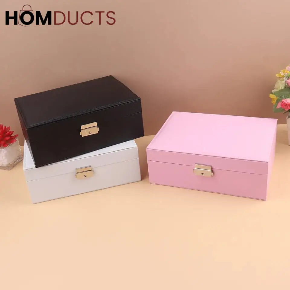 2 Layer Leather Jewelery Organizer