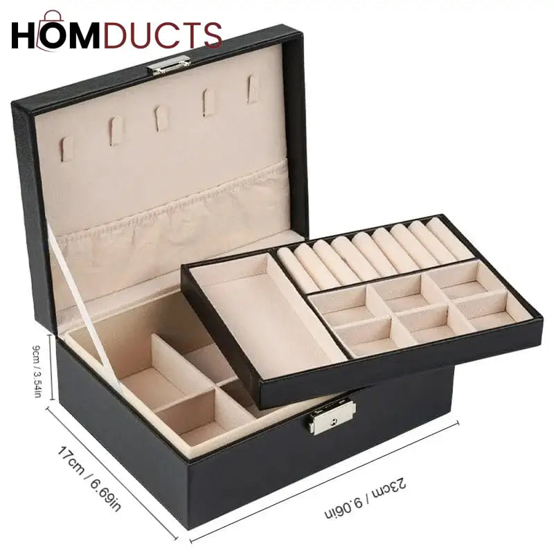 2 Layer Leather Jewelery Organizer