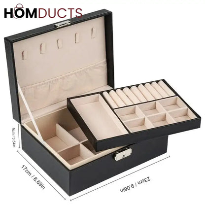 2 Layer Leather Jewelery Organizer