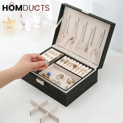 2 Layer Leather Jewelery Organizer