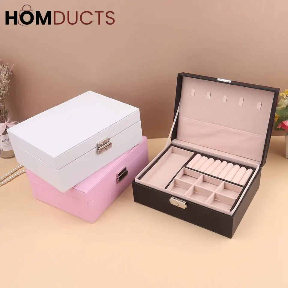2 Layer Leather Jewelery Organizer