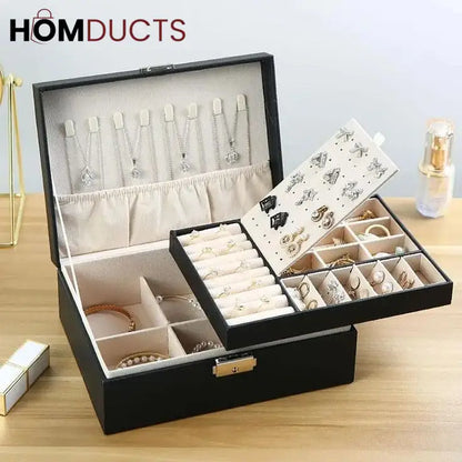 2 Layer Leather Jewelery Organizer