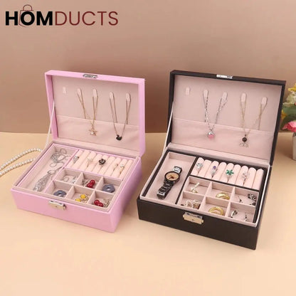 2 Layer Leather Jewelery Organizer