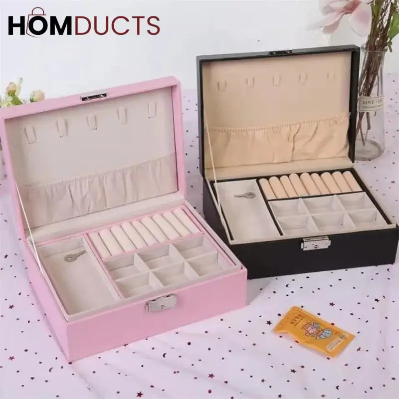 2 Layer Leather Jewelery Organizer