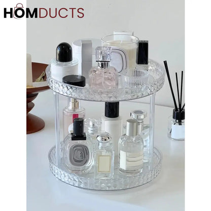 2 Layer Rotating Desktop Cosmetic Organizer