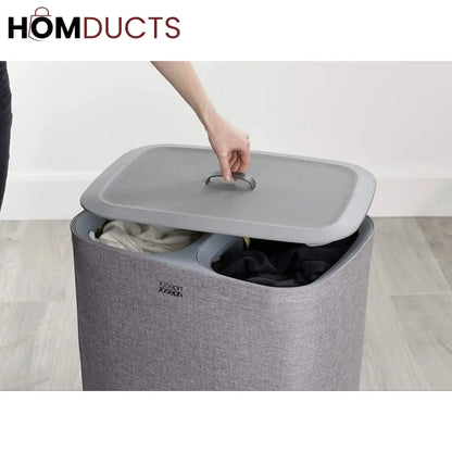 2 Portions Laundry Basket With Lid (Premium Quality)