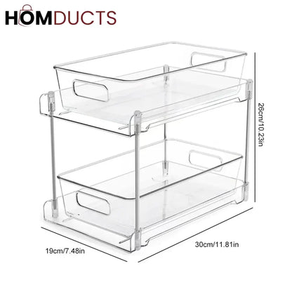 2 Tier Pull Out Acrylic Under Sink Organizer