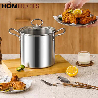 3.5L Deep Frying Pot With Glass Lid