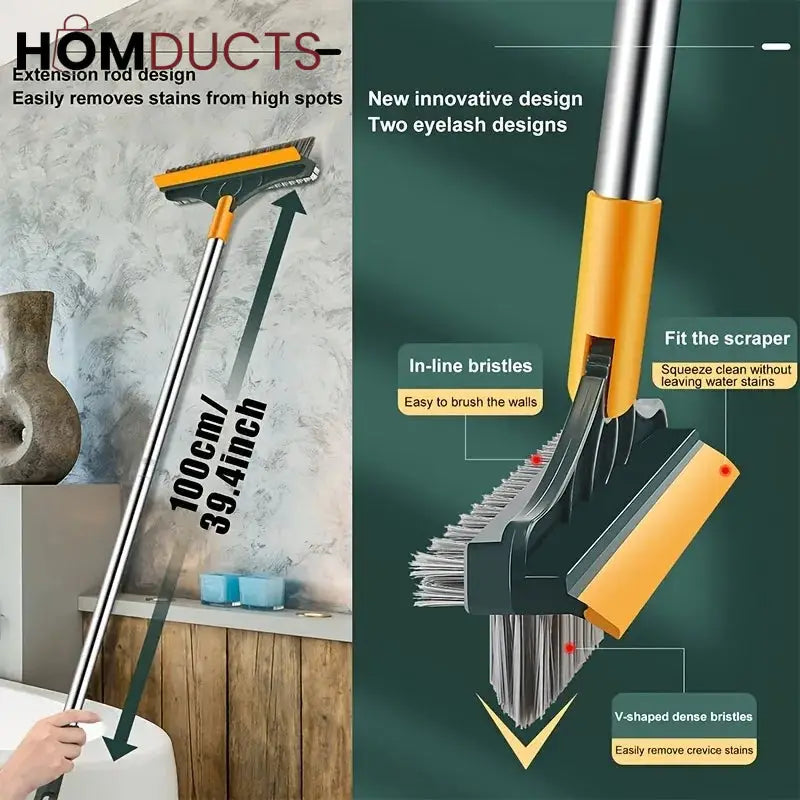 3 in 1 Floor Scrubber Wiper Brush