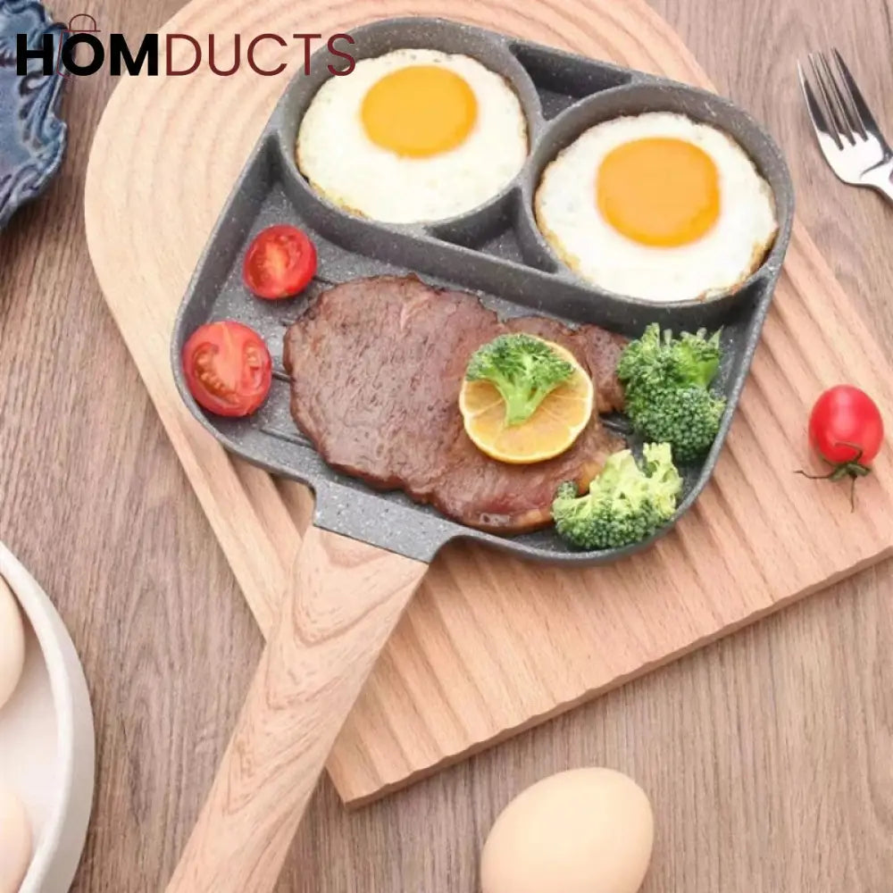 3 in 1 Marble Coated Frying Pan With Grill