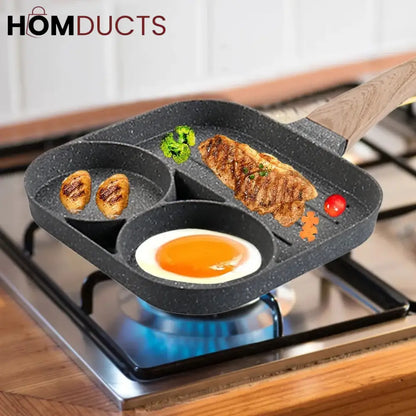 3 in 1 Marble Coated Frying Pan With Grill