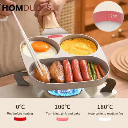 3 in 1 Marble Coated Frying Pan With Grill