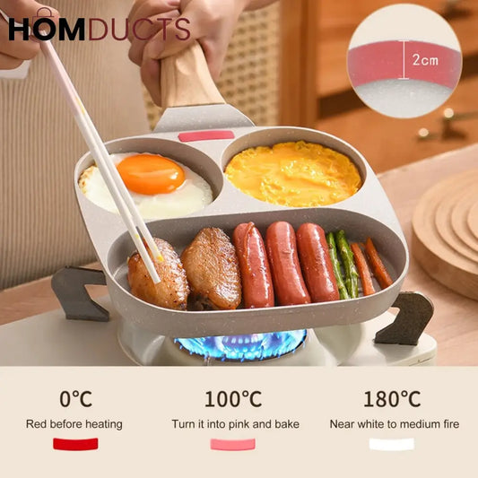 3 in 1 Marble Coated Frying Pan With Grill