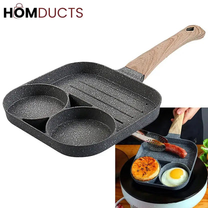3 in 1 Marble Coated Frying Pan With Grill