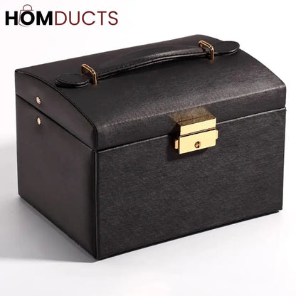 3 Layer Leather Jewellery Organizer