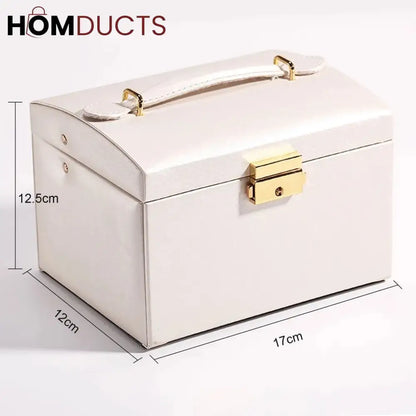 3 Layer Leather Jewellery Organizer