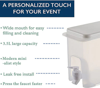 3.5L Beverage & Juice Dispenser – Large Capacity Cold Drink Container with Tap