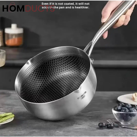 316L Stainless Steel Honeycomb Non-Stick Frying Pan – Scratch Resistant, Multi-Functional Cookware for Gas & Induction Stoves