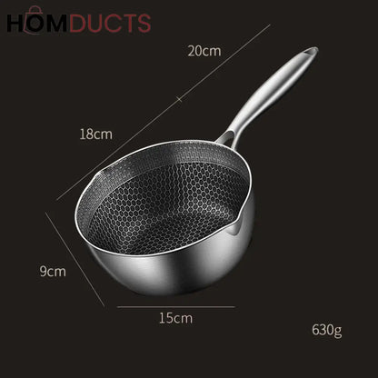 316L Stainless Steel Honeycomb Non-Stick Frying Pan – Scratch Resistant, Multi-Functional Cookware for Gas & Induction Stoves