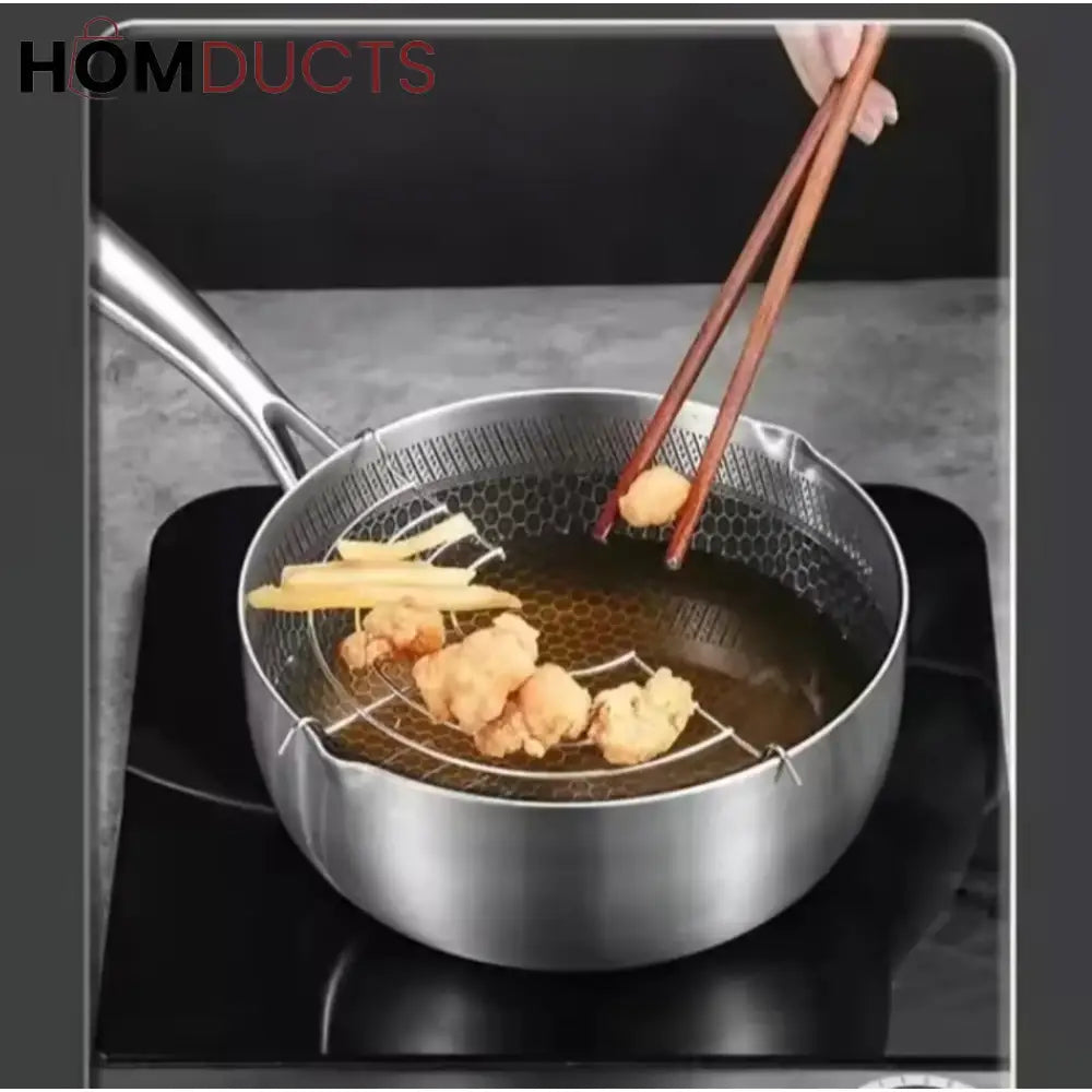 316L Stainless Steel Honeycomb Non-Stick Frying Pan – Scratch Resistant, Multi-Functional Cookware for Gas & Induction Stoves