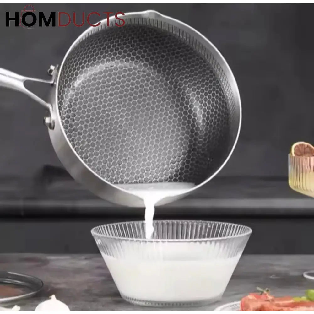 316L Stainless Steel Honeycomb Non-Stick Frying Pan – Scratch Resistant, Multi-Functional Cookware for Gas & Induction Stoves