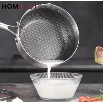 316L Stainless Steel Honeycomb Non-Stick Frying Pan – Scratch Resistant, Multi-Functional Cookware for Gas & Induction Stoves