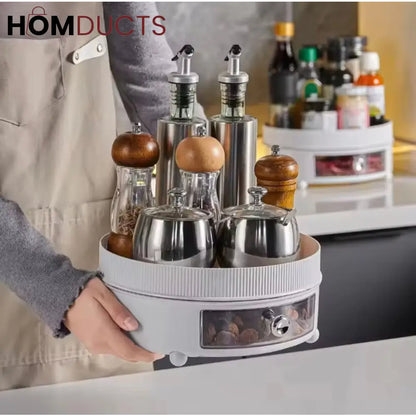 360° Rotating lazy Susan Turntable storage Tray organizer for kitchen Seasoning bathroom cosmetic and desktop organization