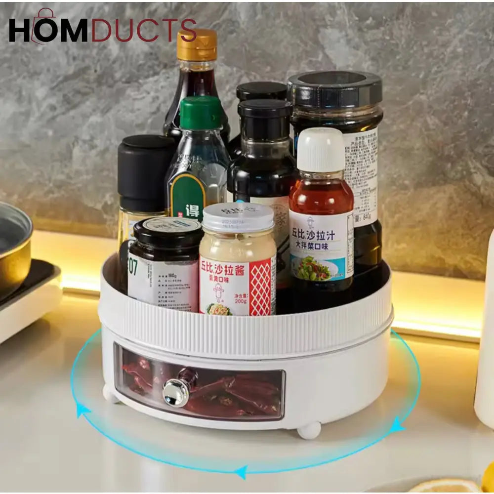 360° Rotating lazy Susan Turntable storage Tray organizer for kitchen Seasoning bathroom cosmetic and desktop organization