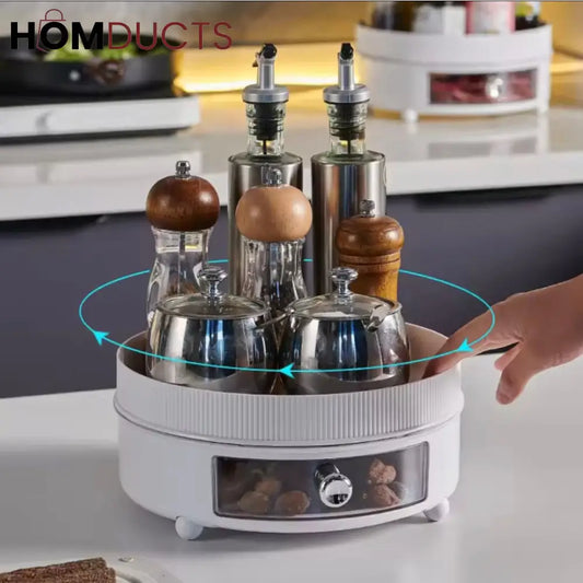 360° Rotating lazy Susan Turntable storage Tray organizer for kitchen Seasoning bathroom cosmetic and desktop organization
