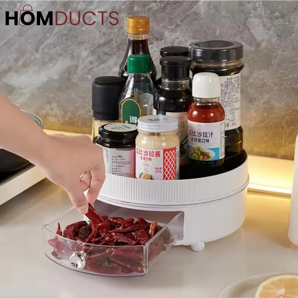 360° Rotating lazy Susan Turntable storage Tray organizer for kitchen Seasoning bathroom cosmetic and desktop organization