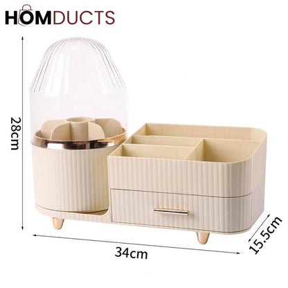 360 Rotating Makeup Brush And Cosmetic Organizer