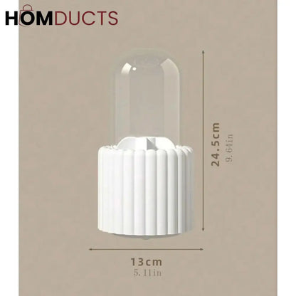 360° Rotating Makeup Brush Organizer with Dome Cover