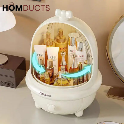 360° Rotating Makeup Organizer - Dust & Water-Proof Large Cosmetic Storage Box