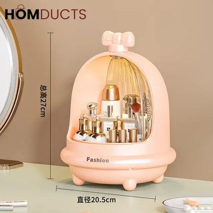 360° Rotating Makeup Organizer - Dust & Water-Proof Large Cosmetic Storage Box