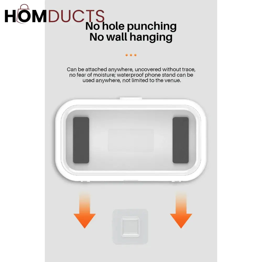 360° Rotating Waterproof Wall Mount Phone Holder – Touchscreen Shower Phone Case for Bathroom & Kitchen