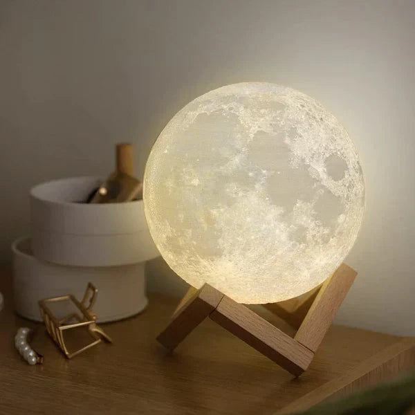 Premium 3D Moon Lamp with Stand – LED Lunar Night Light for Bedroom & Home Décor in Pakistan