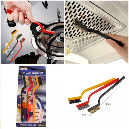 3 Pcs Wire Brush Set – Heavy-Duty Steel Brushes for Cleaning & Industrial Use