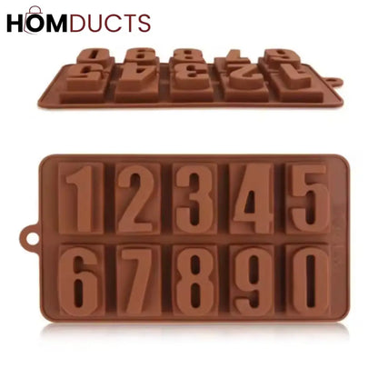 3D Silicone Number Chocolate Mold - Cake & Dessert Tool