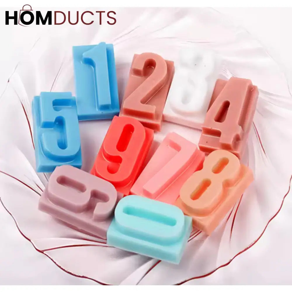 3D Silicone Number Chocolate Mold - Cake & Dessert Tool