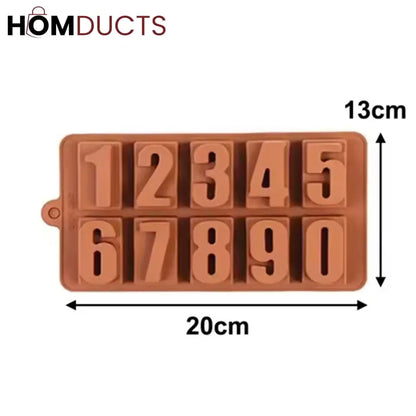 3D Silicone Number Chocolate Mold - Cake & Dessert Tool