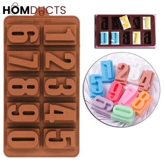 3D Silicone Number Chocolate Mold - Cake & Dessert Tool