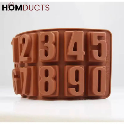 3D Silicone Number Chocolate Mold - Cake & Dessert Tool